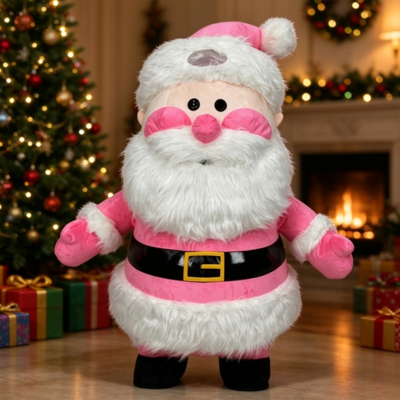 Suits - Disfraz Inflable de Papá Noel Rosa,