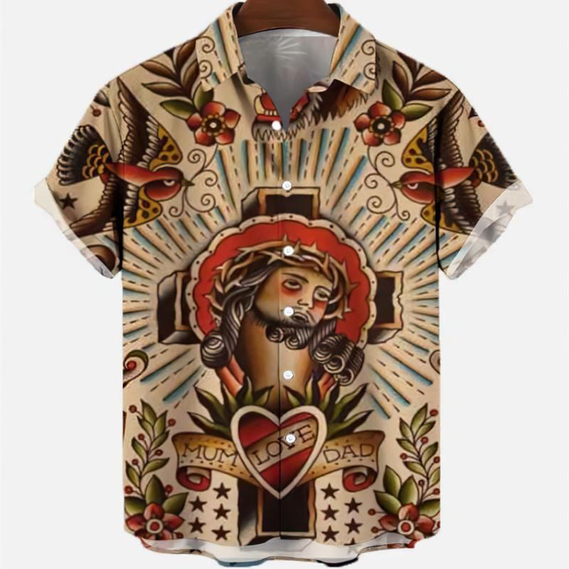 Camisas de manga corta con est - Vintage Hawaiian Floral Shirt reseña y precio