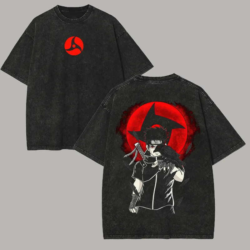 Camiseta Naruto Shisui Uchiha, - Acid Wash Vintage Graphic T Shirt reseña y precio