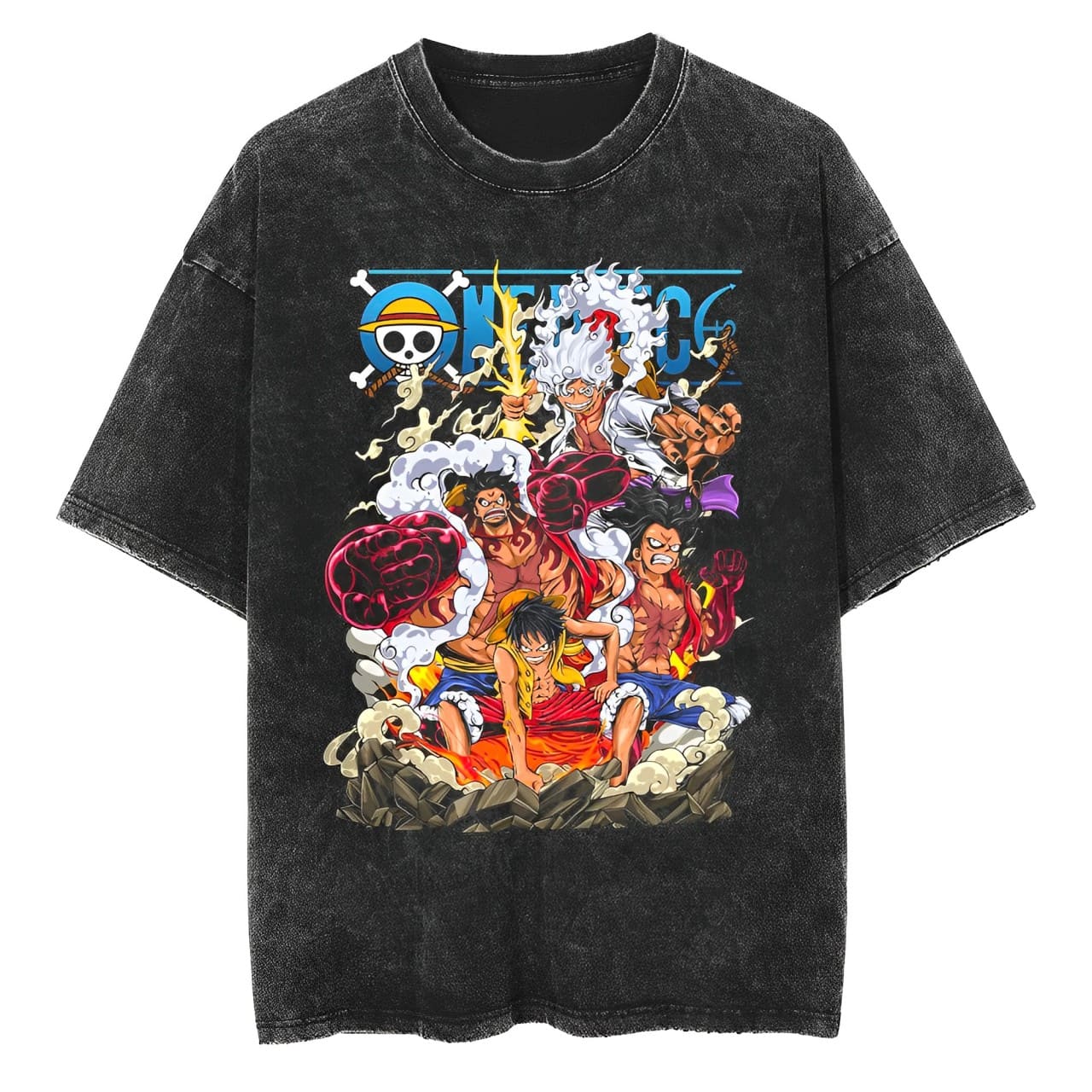 Camiseta One Piece Luffy Gear  - Acid Wash Vintage Graphic T Shirt reseña y precio