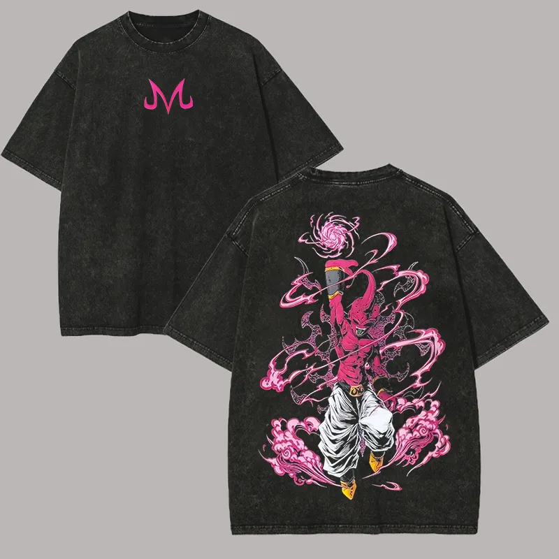 Camiseta Kid Buu Dragon Ball Z - Acid Wash Vintage Graphic T Shirt reseña y precio